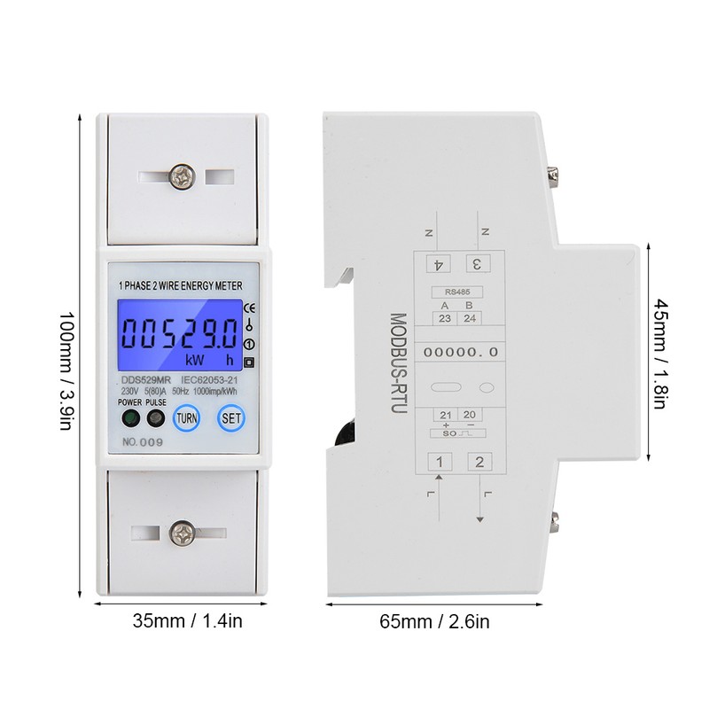 DDS529MR Single Phase Electric Energy Meter LCD Digital Display 230V