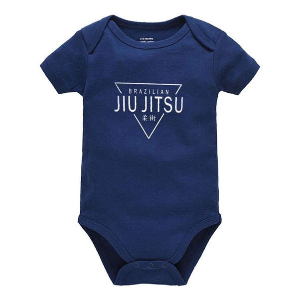 Jiu Jitsu Art - Body unisex de manga corta para recién nacido, color blanco, Azul marino/flor y brillo, 0-6 Meses