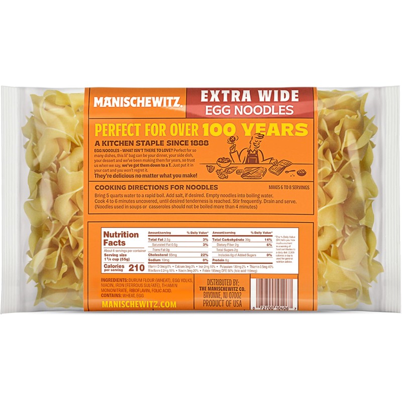 Manischewitz Traditional Extra Wide Egg Noodles 12oz (3 Pack), Homestyle