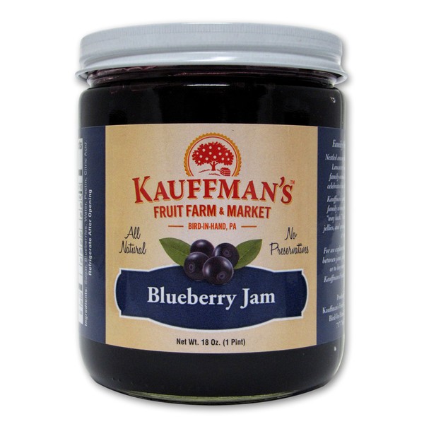 Kauffman's All-Natural Blueberry Jam, 18 Oz. Jar (Pack of 2)