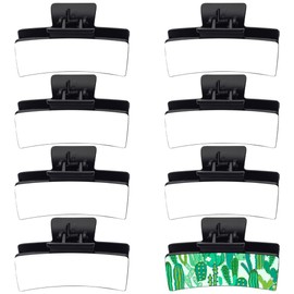 ZUYYON 8 Pack Sublimation Hair Claw Clip Blanks Non-Slip Hair Clips DIY Strong Hold Hair Jaw Clips Heat Transfer 3.39 Inch Rectangle Claw Clips for Thin Thick Long Hair