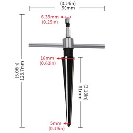 Eyech 2Pcs T Handle Taper Reamer Set,6 Fluted Chamfer Reaming Guitar Bridge Pin Hole Handle Tapered Reamers Woodworker Tool 1/8"-1/2" (3-13mm) & 3-16''-5/8'' (5-16mm)