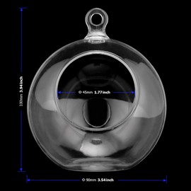 40 PCS 3.5 Inch Acrylic Hanging Globe, 90mm Clear Acrylic Hanging Ball, Acrylic Fillable Ball for Art, Wedding, Garden, Home Hanging Accessories