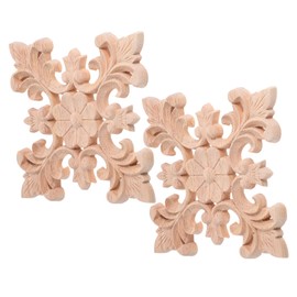 Gatuida 2pcs Solid Wood Decorative Carved Onlays for Furniture Doors Cabinets Easy DIY Installation Low Maintenance Wood Decor Accents for