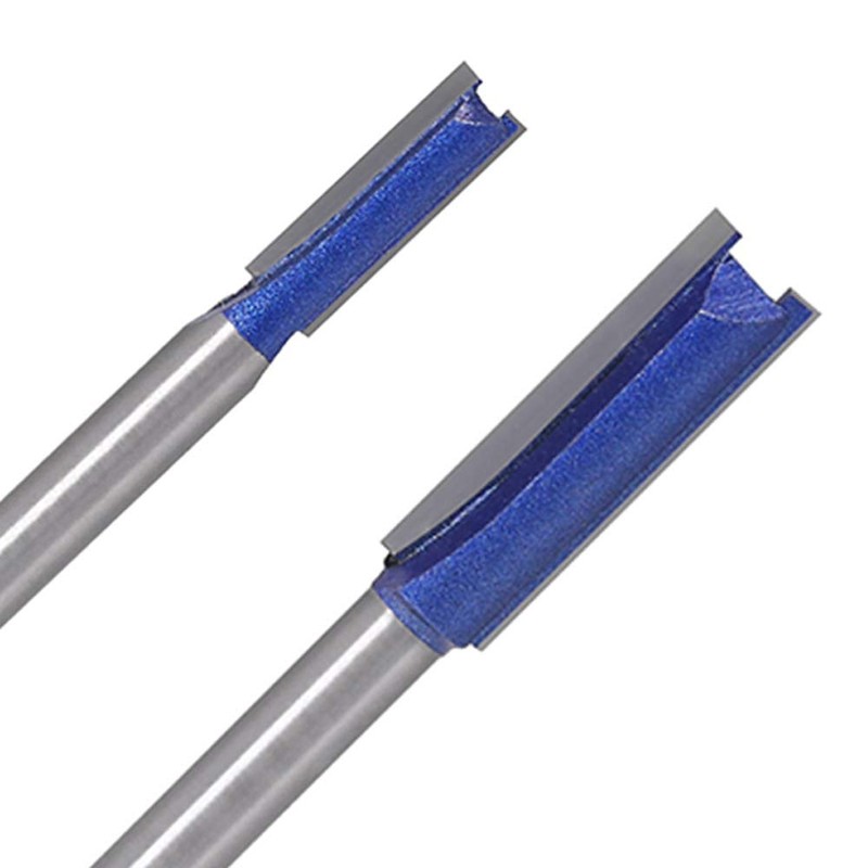 Wolfride 4pcs Straight Cut Router Bits 1/4-Inch Shank Double Flute