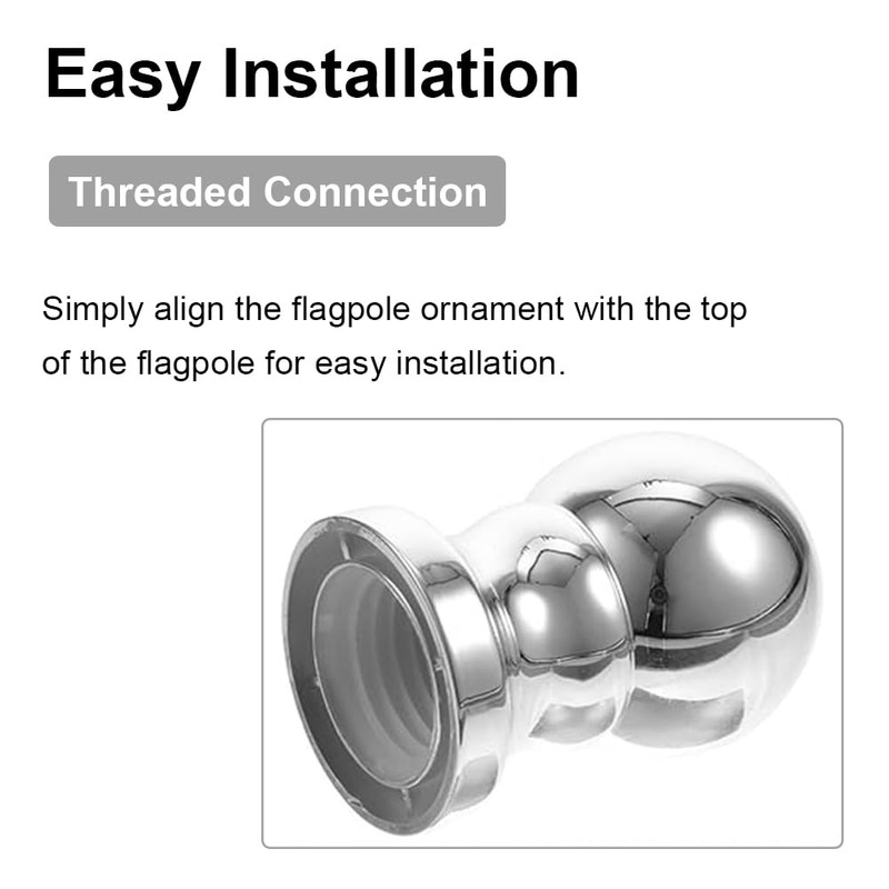 SEIWEI Flagpole End Piece Ball Head Plastic Black Flag Poles