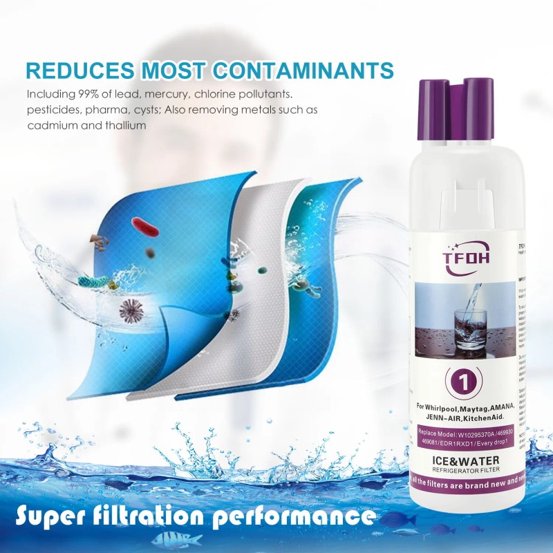 For W10295²370A EDR1²RXD1 Filter 1 9081 Refriger²ator Ice Replacement（3P