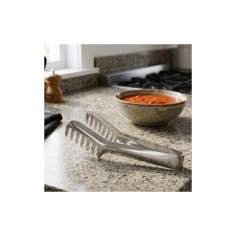 Metaltex, Pinza per Spaghetti in Acciaio Inox, Argento, 20 cm