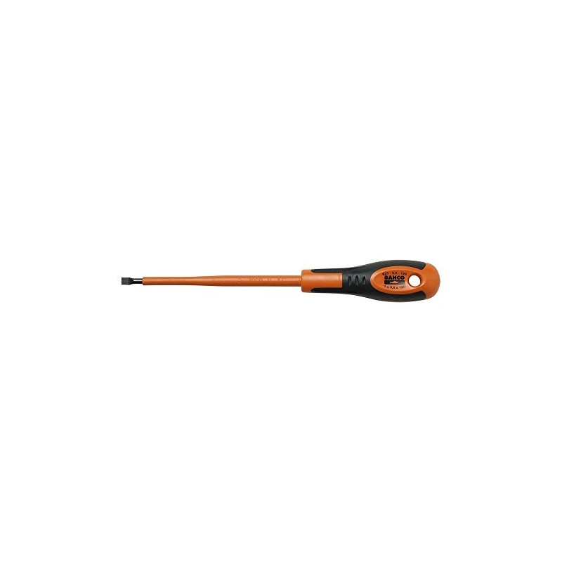 Bahco 623-3-100 Insulated Slotted Screwdriver, Black/Orange, 180 mm