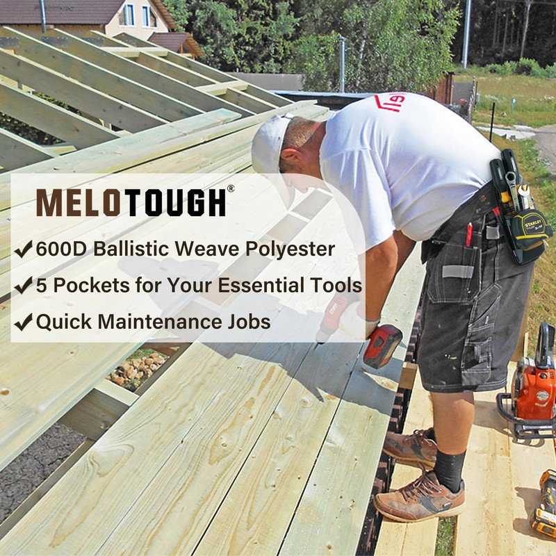 MELOTOUGH Small Tool Pouch Electrican Clip on Tool Pouch,Tool Belt