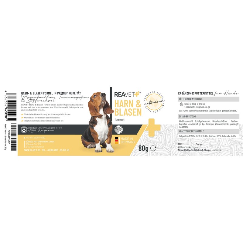 ReaVET Bladder Formula for Dogs 80 g - Supports Bladder