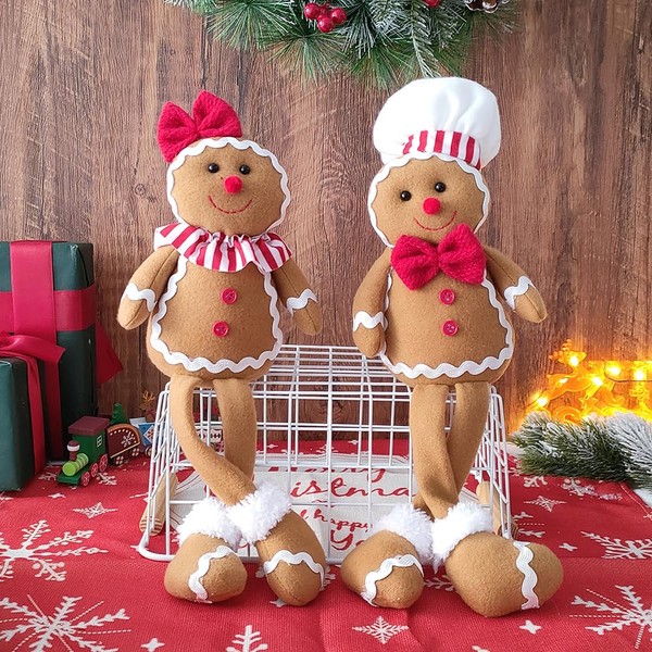 BALONAR 15Inch Large Size Christmas Plush Gingerbread Man Boy Girl