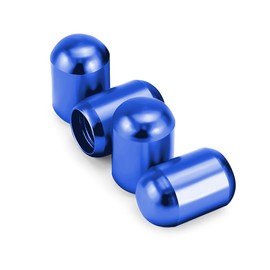 CGEAMDY Tire Valve Stem Caps, Universal Aluminum Tire Valve Cap with Rubber Ring, Car Wheel & Tire Exterior Accessories, Dust Proof Valve Cover for Cars, SUVs, Bike, Trucks and Motorcycles (Blue)