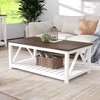 ChooChoo Farmhouse Coffee Table, Rustic Vintage Living Room Table with