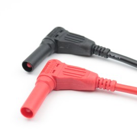 10sets Wire Solder DIY Type Insulation 90 Degree Banana Plugs Right Angle 4mm Banana Plug Male Connectors for Multimeter Leads Test Probes Adapter