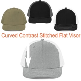 GoodLife Graphix Trump 47 MAGA America Richardson Trucker Hat for Men Women - Heather Grey / Black