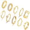 Staligue Gold Rings for Women Non Tarnish 10 PCS Dainty