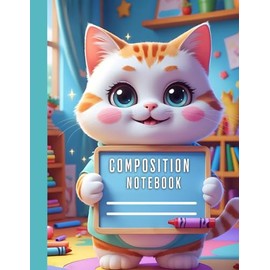 Cat Composition Notebook: Adorable 8.5 x 11 Inch College-Ruled Notebook for Kids, Students, and Cat Lovers