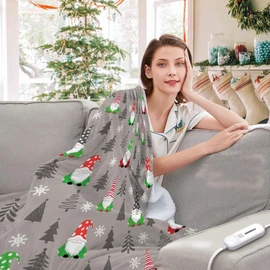 ARESD Gnome Throw Blanket Xmas Gnome Pattern Warm Luxury Plush Throw Blanket, Ultra Soft & Lightweight Flannel Throw Blanket for Couch, Sofa and Bed (Xmas Gnome, 40X50 Inches)