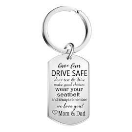 malyunin Drive Safe Gifts Drive Safe Keychain For Son Daughter 16 Year Old Birthday Gifts From Mom Dad New Driver keychain