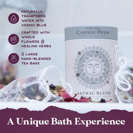 Astral Blend Bath Tea by Purple Canyon | 3 Purifying Bath Soaks with Sage, Rose, Lemongrass, and Rosemary | Stress Relief Gifts for Women