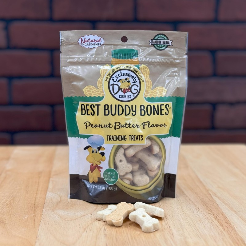 Exclusively Dog Cookies Best Buddy Bones Peanut Butter Flavor Training