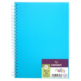 Canson Notizbuch mit 50 Blatt, A5, 120 g, Spiralbindung, Polypro-Einband, Blau