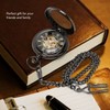 Mechanical Pocket Watch Vintage Double Case Watch Hand Wind Skeleton