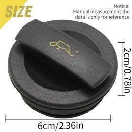 Hoypeyfiy 06C103485N Oil Filler Cap, Replacement for Seat Alhambra I 7V, Replacement for Skoda Fabia II 54, Replaces 130036610
