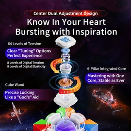 Oostifun MoYu Weilong WRM V10 M UV Version 3 x 3 m Cube Smooth Puzzle Double Adjustment System Nanosurface UV Coated with Cube Bag and a Cube Tripod (Multi Colour)