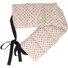 Rapeseed Cushion 7 Chamber with Ribbon, 65 x 15 Organic Fabric "Dots" - Heat Cushion, Grain Cushion, Rapeseed Cushion