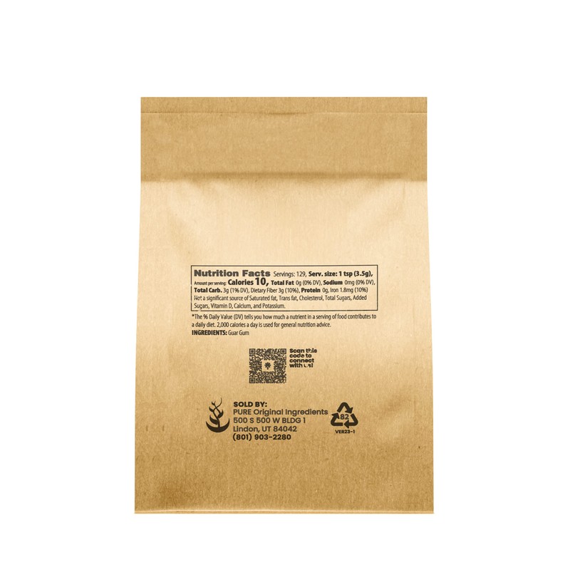 Pure Original Ingredients Guar Gum (1lb) From Guar Beans, Food