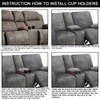ULTICOR Reclining Loveseat with Middle Console Slipcover, 8-Piece Velvet Stretch