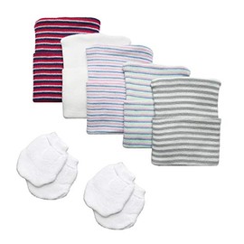 Gender Neutral Newborn Baby Hospital Hat and Mitten Set by Nurses Choice