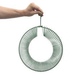 FazCo Peanut Bird Feeder Hanging, Blue Jay Feeder, Wreath Feeders for Outside, Squirrel Nut Feeder Outdoors, Fat Suet Ball Feeder, 16 inch, Rust & Waterproof, Steel - with Hanging Hook and Metal Chain