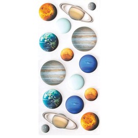 Playhouse Soft Puffy 16-Piece Sticker Sheet for Crafts, Trading & Collecting - Solar System