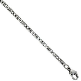 Surgical Steel Snail Chain Necklace 3 mm Wide, 18 inch