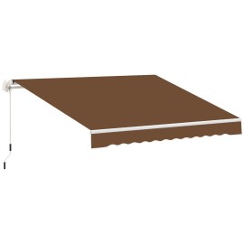 Retractable 10' X 8' Acrylic Awning Aluminum Alloy Frame Remote Control Operation UV Protection Coffee Color for Patio Deck Yardcolor: Coffee Color