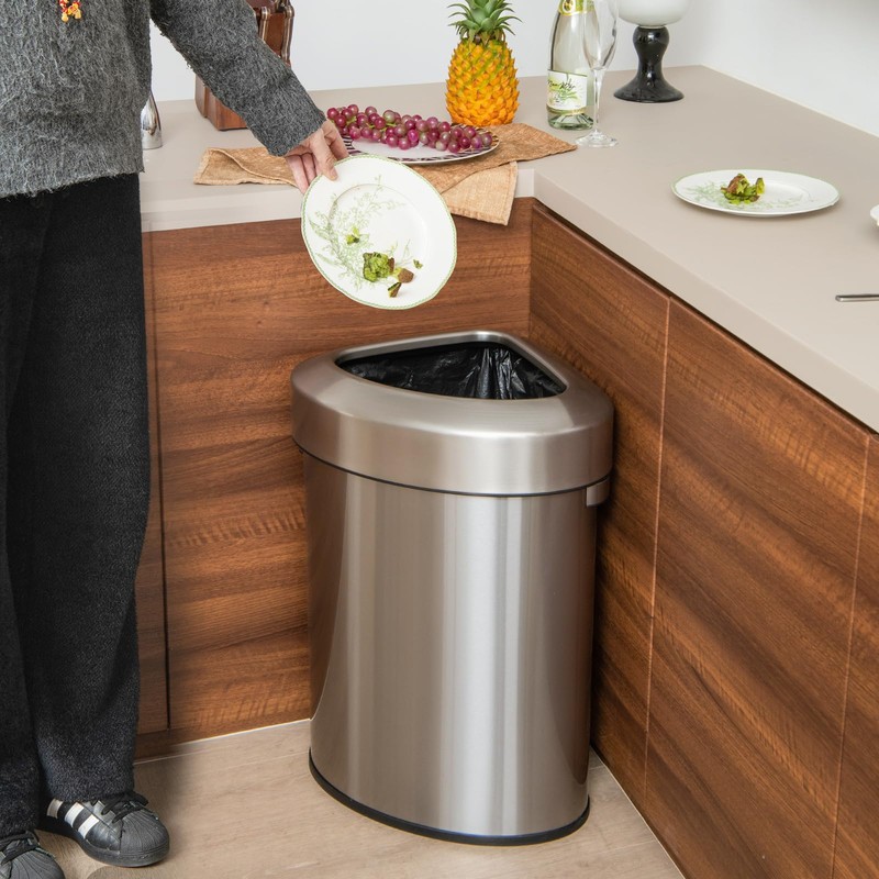 S AFSTAR Corner Trash Can 16 Gallon/60 L, Kitchen Garbage