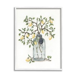 Stupell Industries Dangling Country Lemon Branches Decorated Glass Vase Framed Wall Art, Design By Julie Norkus