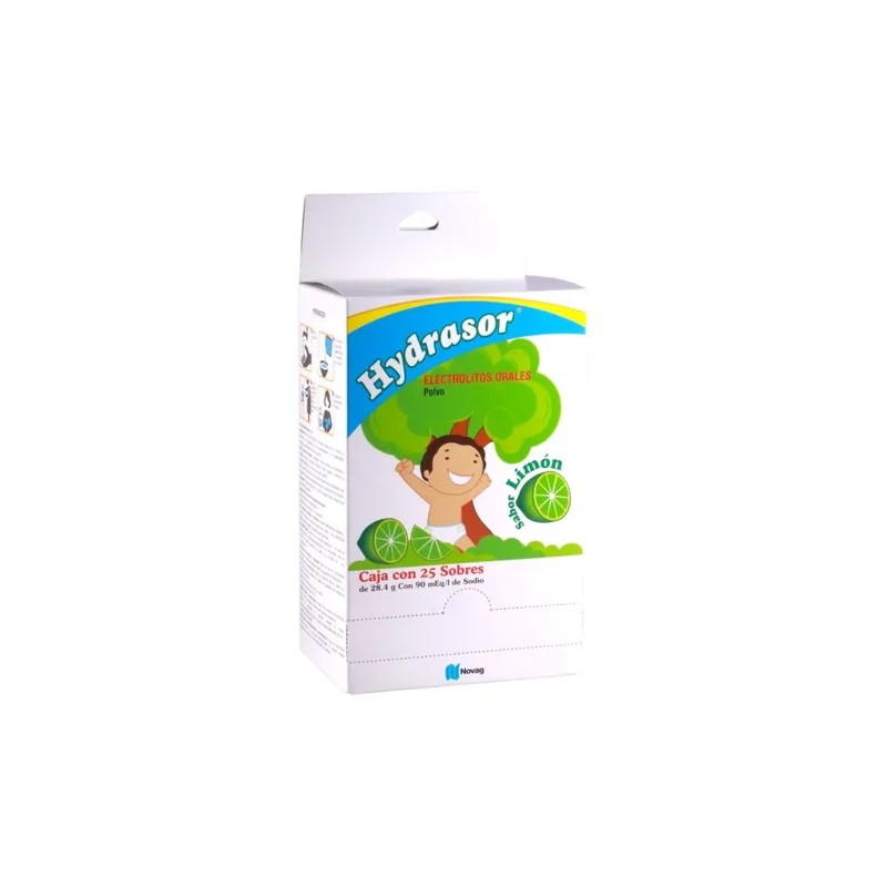 Hydrasor Electrolitos Orales Polvo Sabor Limón caja con 25 sobres