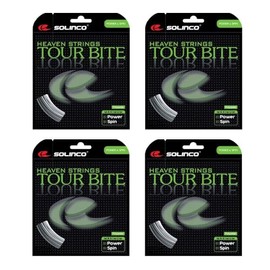 Solinco Tour Bite Tennis String - 4 Packs (Silver, 16L)