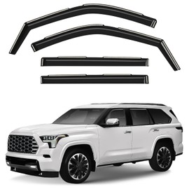 Window Deflectors Smoke Tinted in-Channel Side Window Vent Visor Deflectors Rain Guards Compatible with Sequoia 2023-2025 - 4pcs. GW0933