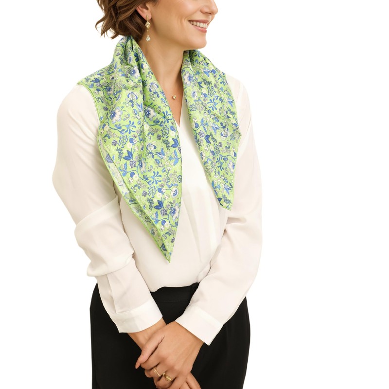 Prettystern 100% Silk Women's Men's Paisley Silk Scarf Summer Silk