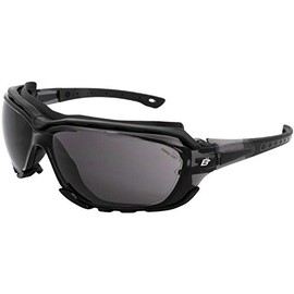 Birdz Eyewear Gasket Safety Padded Motorcycle Sport Sunglasses Black with Smoke Lens