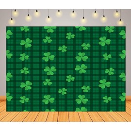 CORFOTO 6x4ft Fabric Lucky Green Shamrock Photography Background St.Patricks Day Backdrop Irish Festival Celebration Party Decor Photo Booth Studio Prop