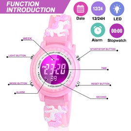 Viposoon Led Digital Watches for Kids - Birthday & Xmas Gifts for 3-10 Year Old Girls