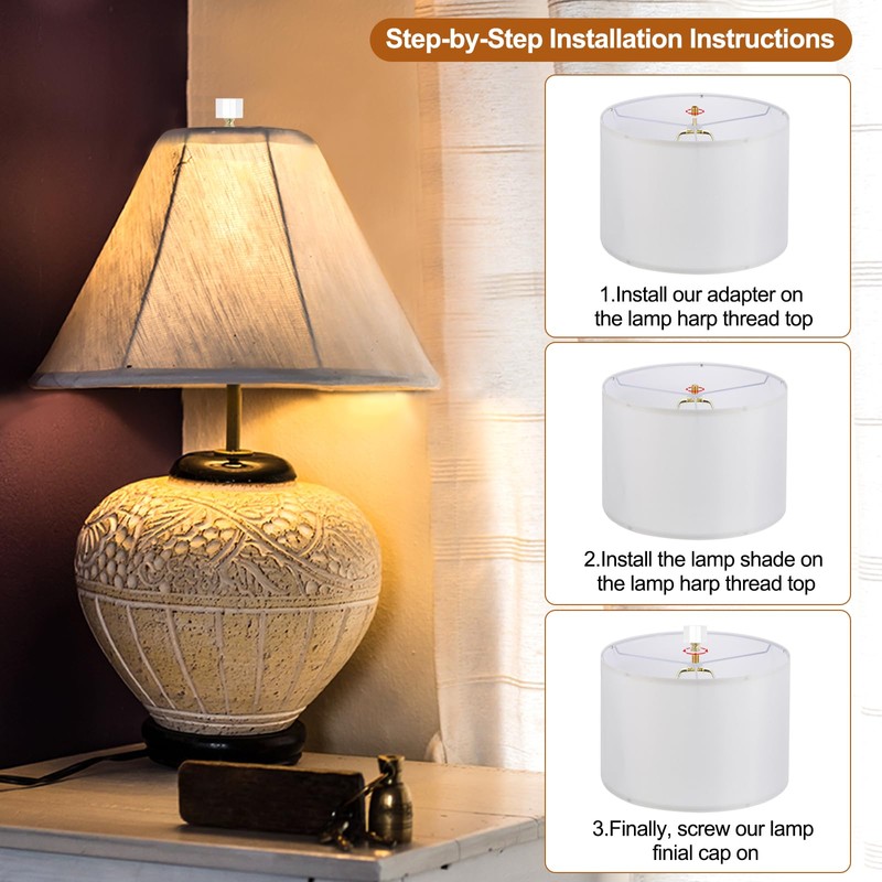 PATIKIL 39mm Lamp Shade Finial, 2 Pcs Cube Crystal Lamp