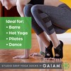 gaiam womens Studio Yoga Socks, Black/Grey, Small-Medium US