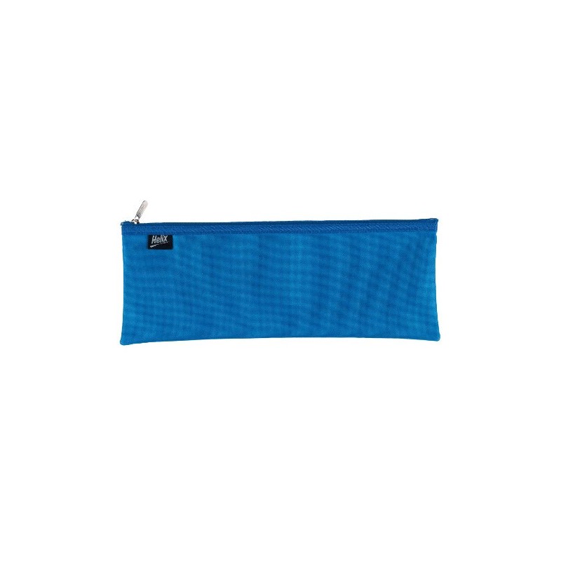 Helix Pencil Case Nylon Co-ordinated Zip 330x125mm Assorted Colours -